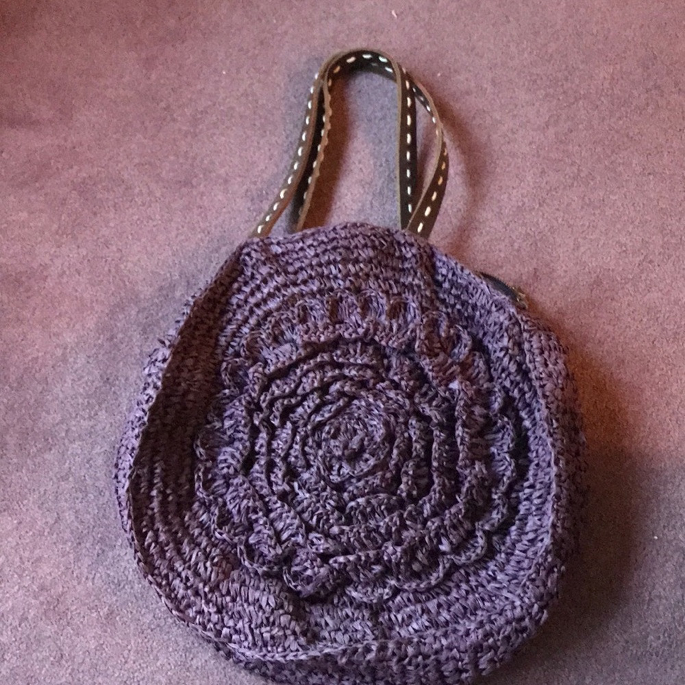 Vintage Anthropologie tote bag purse purple